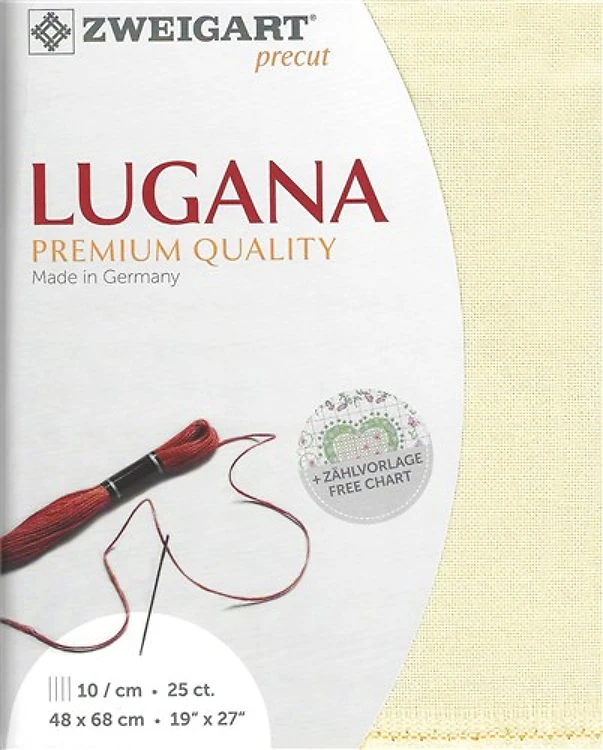 Precut Zweigart Lugana 25 Count - Ivory