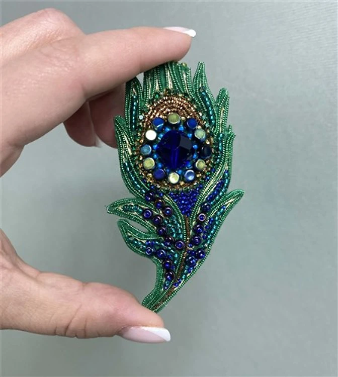 Peacock Feather Brooch Beadwork Kit