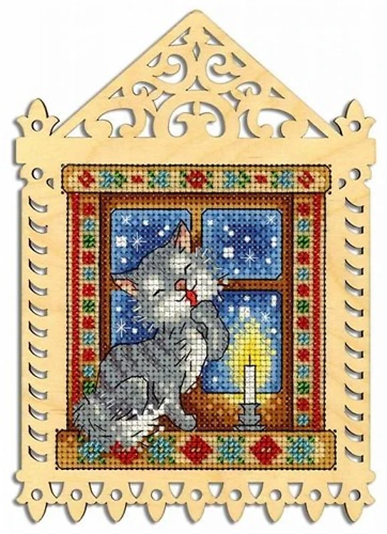Winter Evening Cross Stitch Kit On Plywood