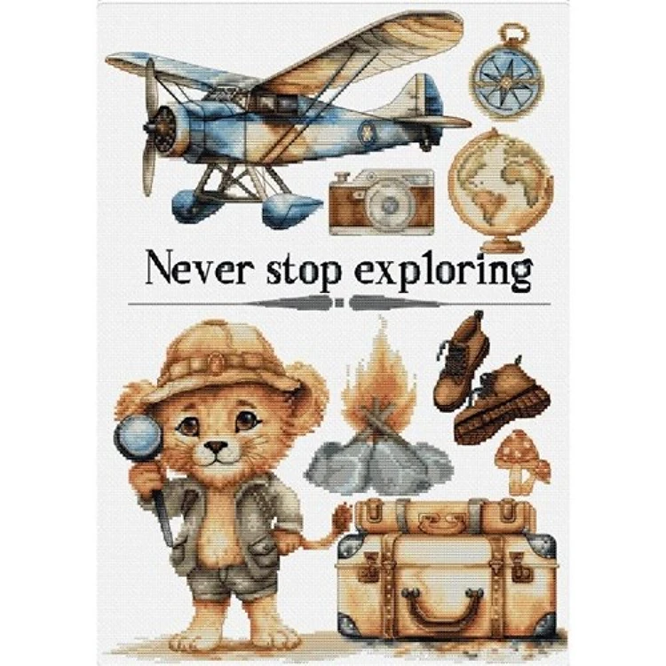 Never Stop Exploring Cross Stitch Kit