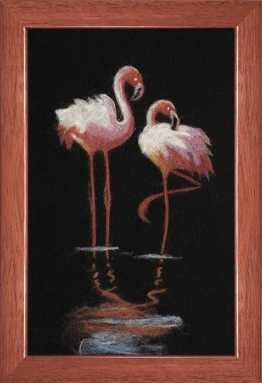 Felting kit V-89C "Tender pink love"