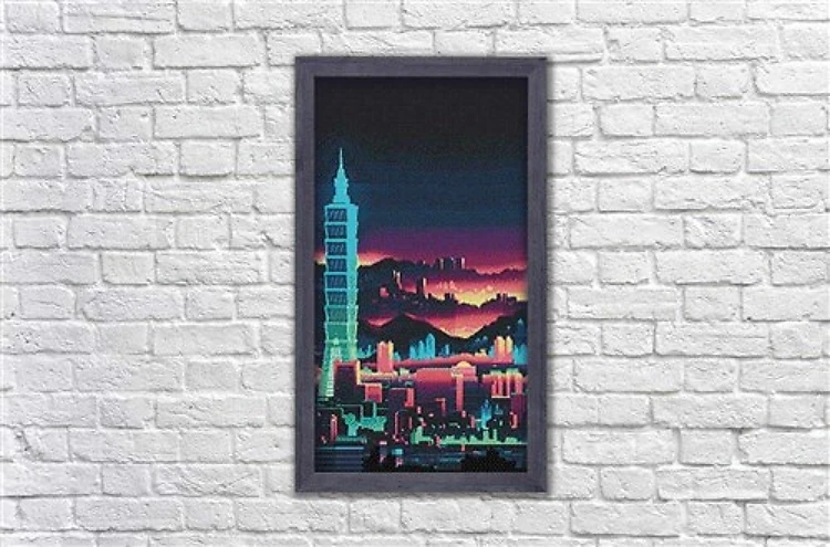 Night Skyscraper WD2336 14.9 x 27.6 inches Wizardi Diamond Painting Kit