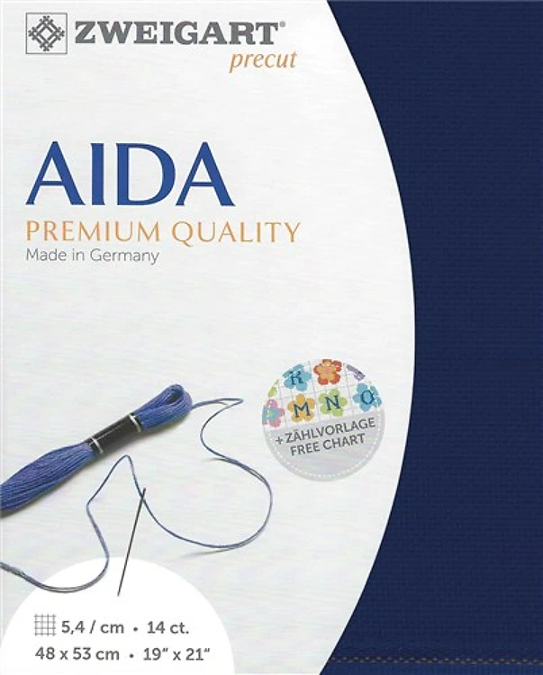 Precut Zweigart Stern-Aida - Marine Blue