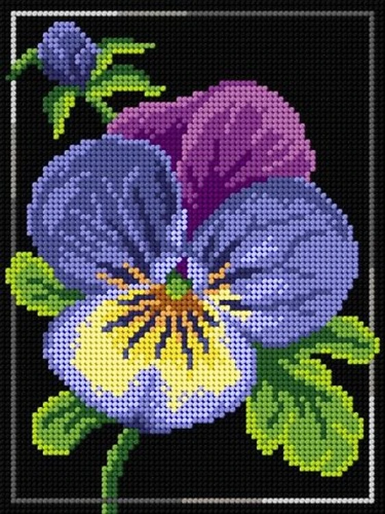 Needlepoint Canvas For Halfstitch W/O Yarn - Pansy