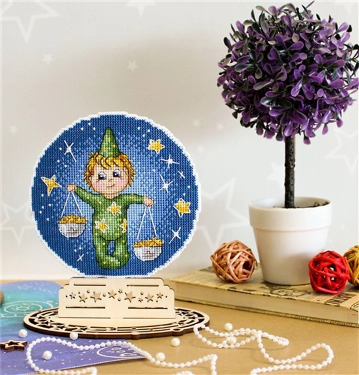 Zodiac Sign - Libra Plastic Canvas Cross Stitch Kit
