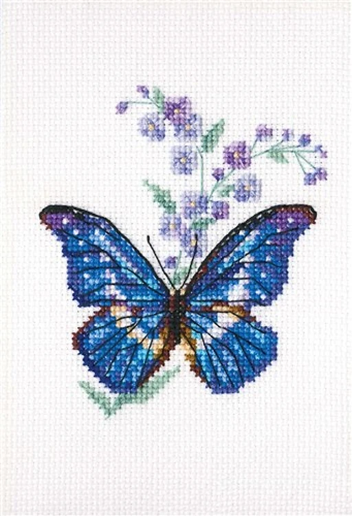 Polemonium And Butterfly Cross Stitch Kit