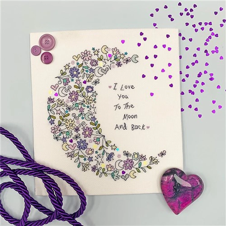 Love You To The Moon Cross Stitch Kit