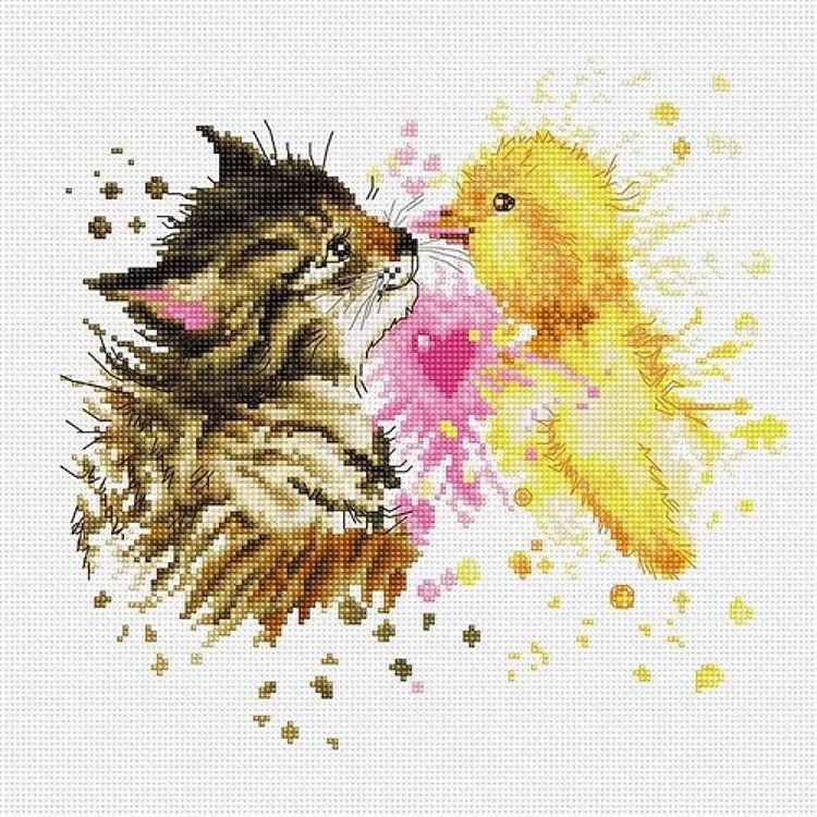 Kitten And Duckling Cross Stitch Kit