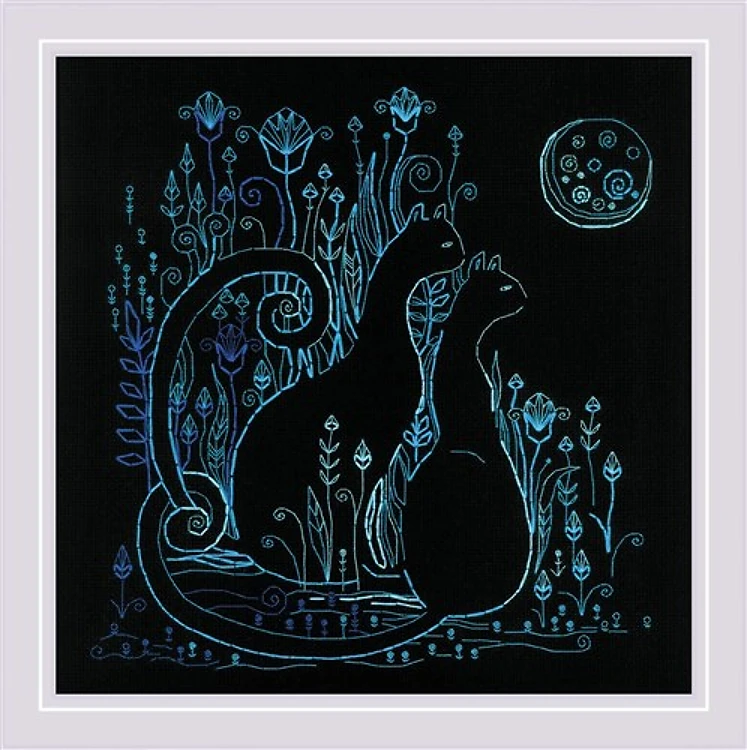 Cats Moonlight Cross Stitch Kit