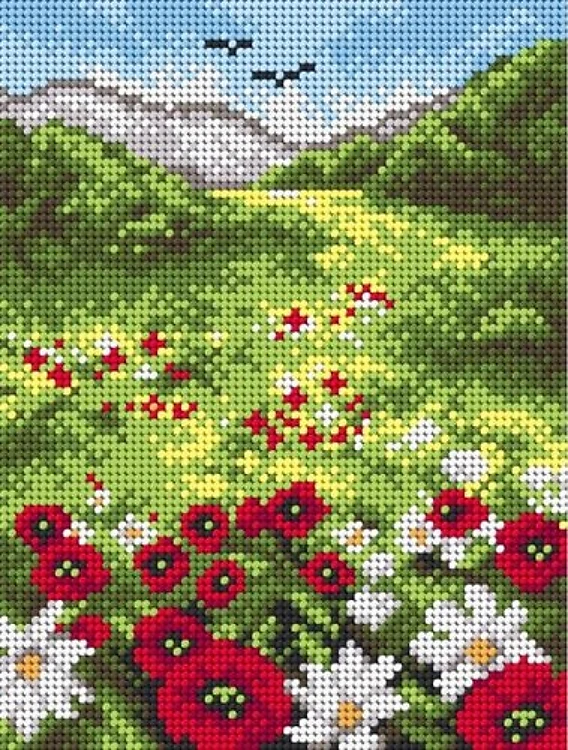 Needlepoint Canvas For Halfstitch W/O Yarn On The Meadow