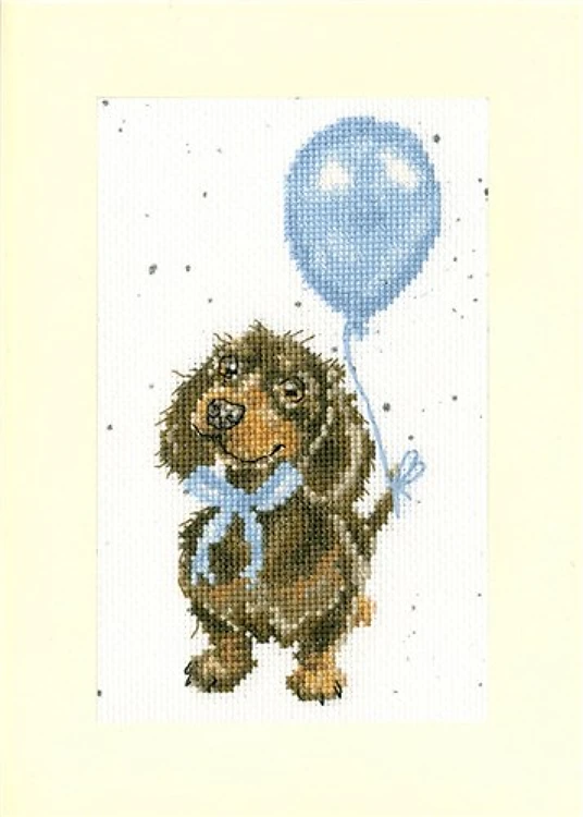 Welcome Little Sausage Cross Stitch Greeting Card Kit