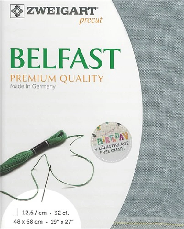 Precut Zweigart Belfast 32 count - Pearl Smoky