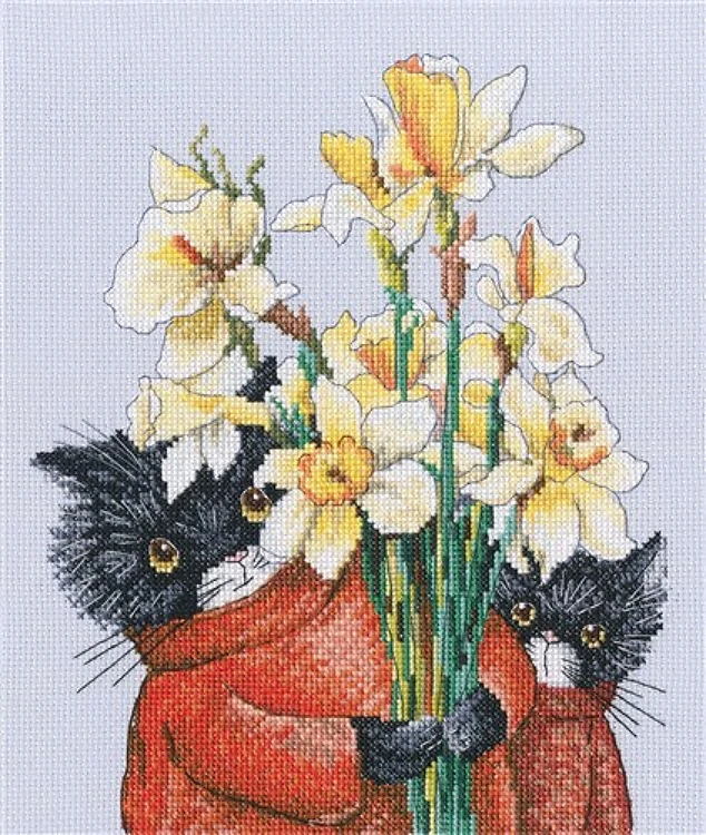 Cats And Flowers Are Needed For Beauty - Cross Stitch Kit
