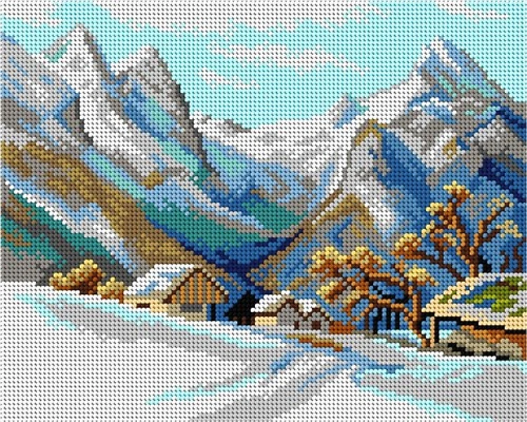 Needlepoint Canvas For Halfstitch W/O Yarn - Edward Theodore Compton - Winter Landscape