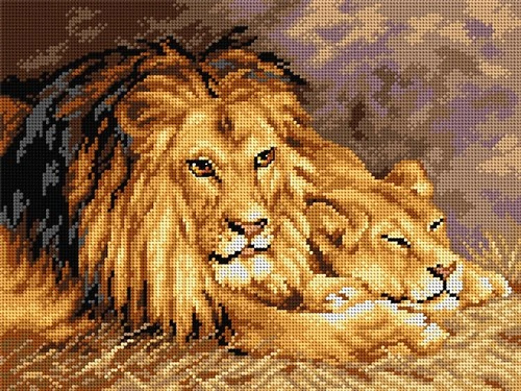 Needlepoint Canvas For Halfstitch W/O Yarn - The Britih Lion