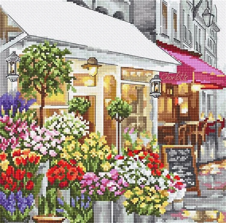 Counted Cross Stitch Kit Flower Shop