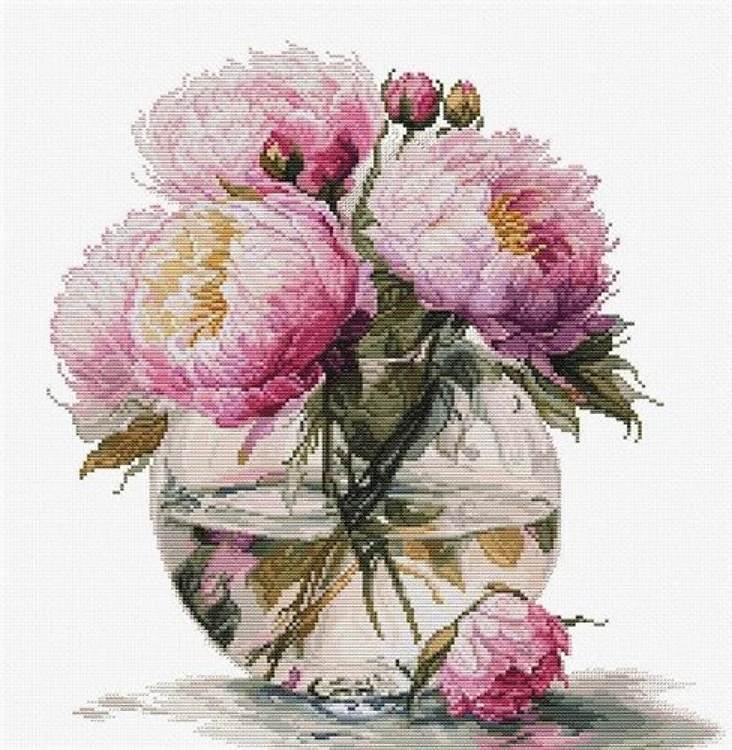Bouquet Of Peonies Cross Stitch Kit