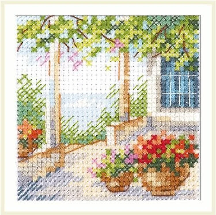 Flower Patio Cross Stitch Kit