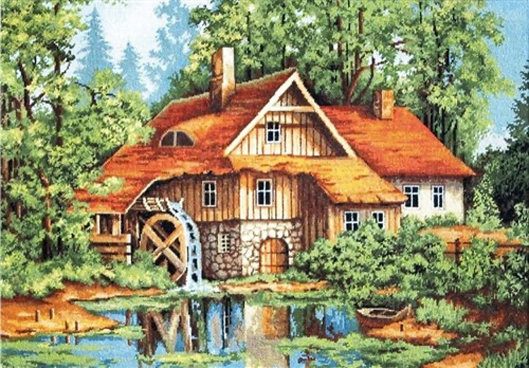 Mill In The Forest Cross Stitch Kit