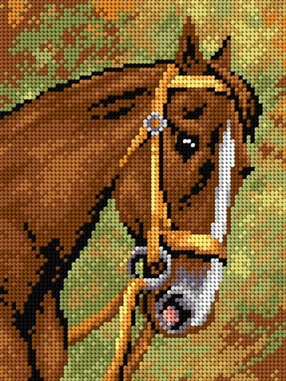 Needlepoint Canvas For Halfstitch W/O Yarn - Chestnut Horse