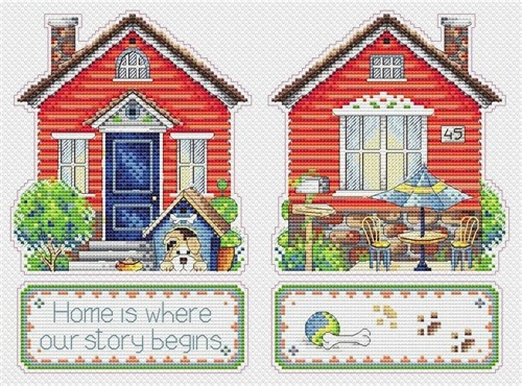 House Plastic Canvas Cross Stitch Kit