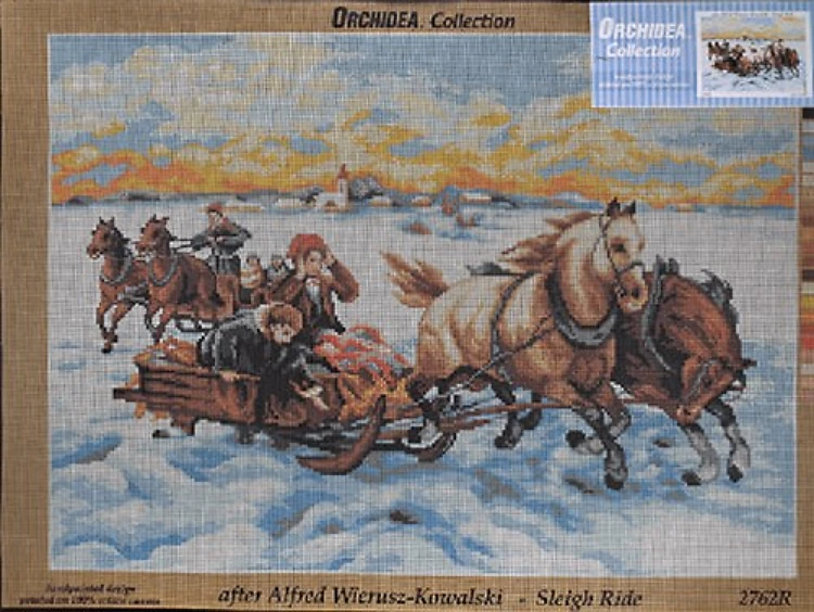 Needlepoint Canvas For Halfstitch W/O Yarn - Sleigh Ride