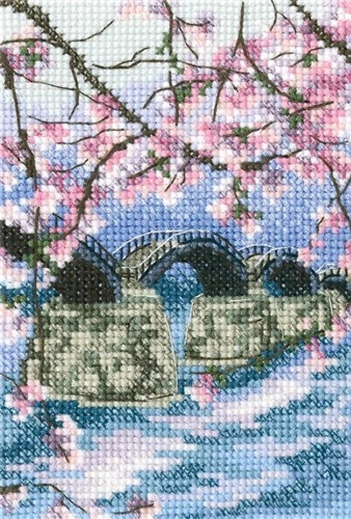 Kintai Bridge Arching Over The Nishiki River Cross Stitch Kit