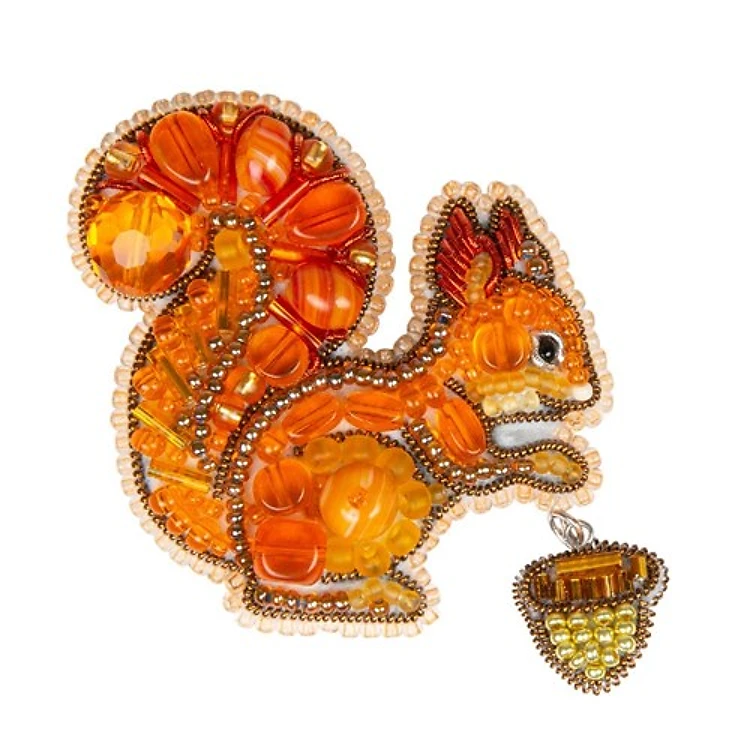 Squirrel Brooch Beadwork Kit