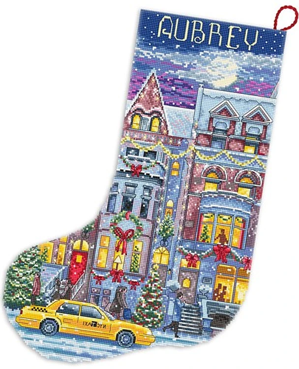 Winter Townhouse Stocking Cross Stitch Kit