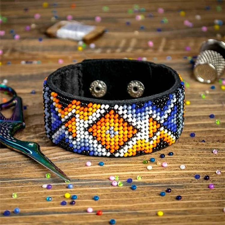 Artificial Leather Bracelet Bead Embroidery Kit