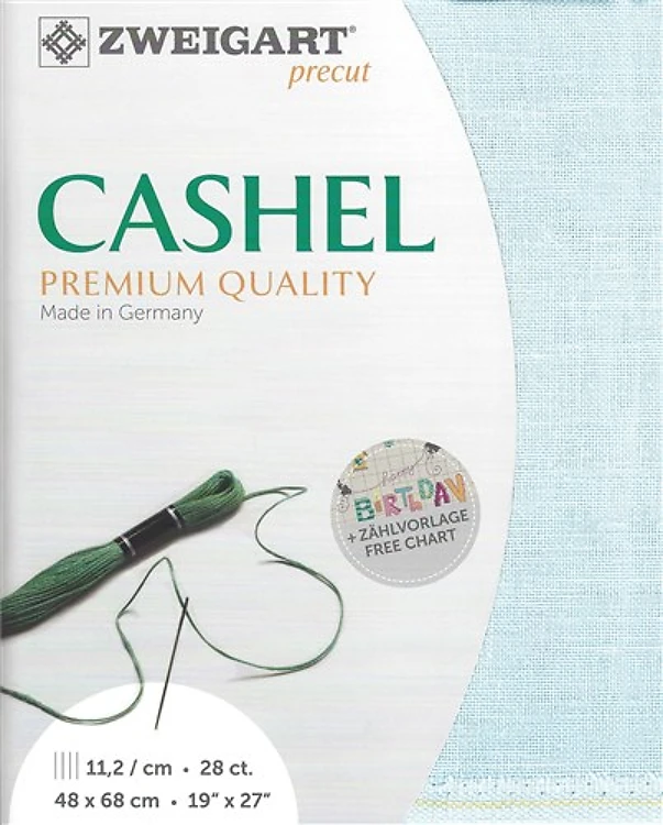 Precut Zweigart Cashel 28 Count - Ice Blue