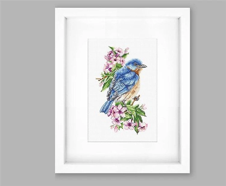 Blue Bird On The Branch Cross Stitch Kit