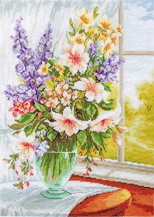 Flowers At The Window Cross Stitch Kit