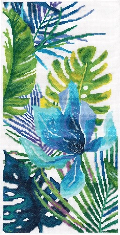 Blue Fower Cross Stitch Kit