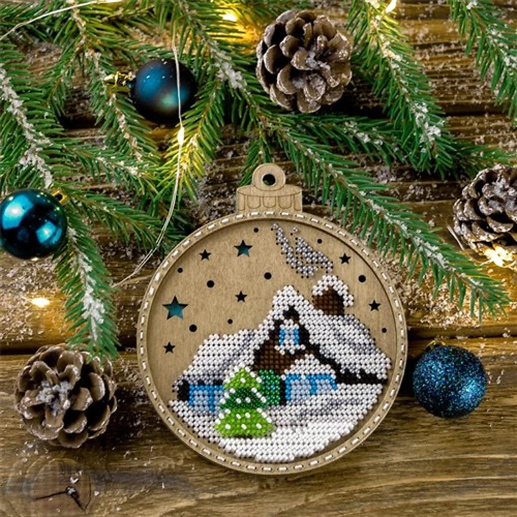 Ornament Bead Embroidery Kit On Wood
