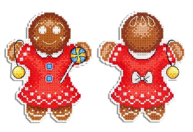 Gingerbread Cookie Plastic Canvas Cross Stitch Kit