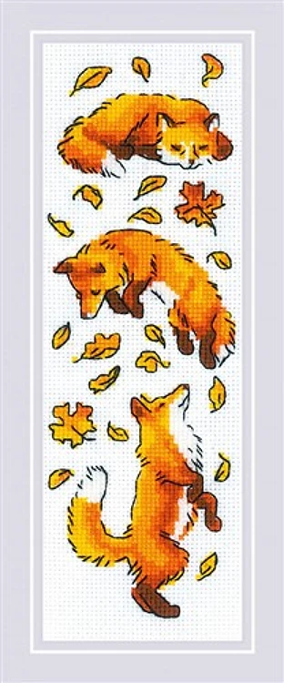 Foxes In Leaves Cross Stitch Kit