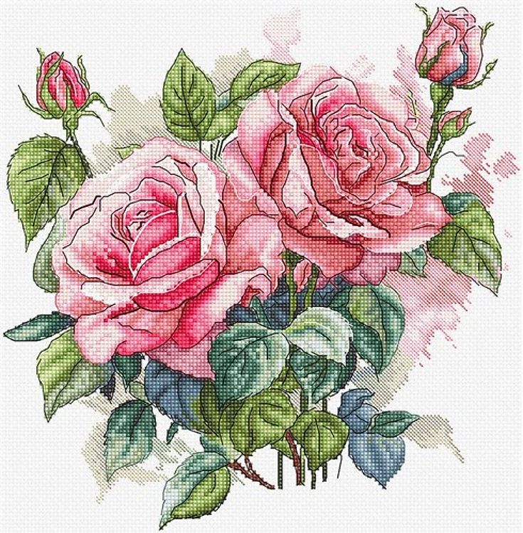 Pink Bloom Cross Stitch Kit