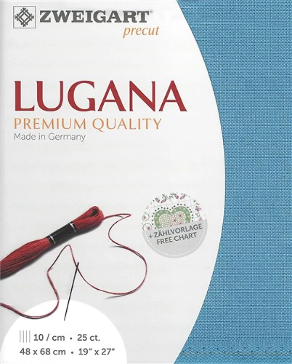 Precut Zweigart Lugana 25 count Steel Blue