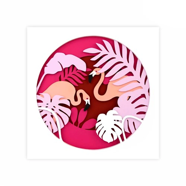Flamingo - 3D Painting On Primed Fiberboard Set