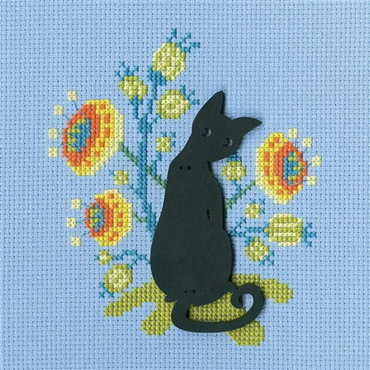 Cat CBE9008 Cross stitch kits with plywood form