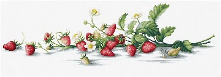 Etude with Strawberries B2266L Counted Cross-Stitch Kit