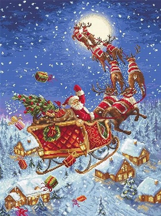 Counted Cross Stitch Kit The reindeers on their way! Leti958