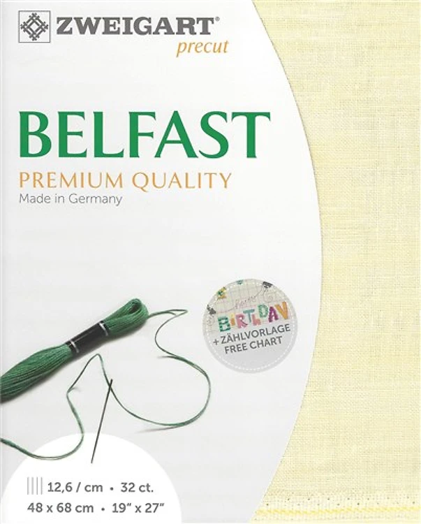 Precut Zweigart Belfast 32 count Sand Vintage 3609/2349