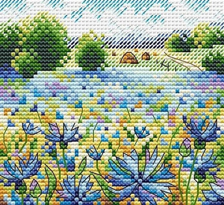 Flower Field M-528 / SM-528 Counted Cross Stitch Kit