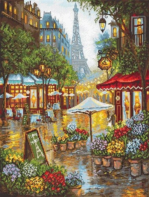 Counted Cross Stitch Kit Spring Flowers, Paris L8038