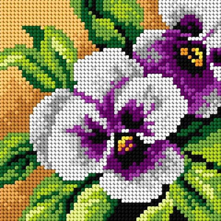 Needlepoint canvas for halfstitch without yarn Pansy 2757D - Printed Tapestry Canvas