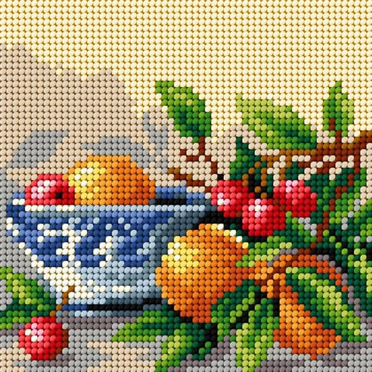 Needlepoint canvas for halfstitch without yarn Still Life with a Blue Bowl 2360D