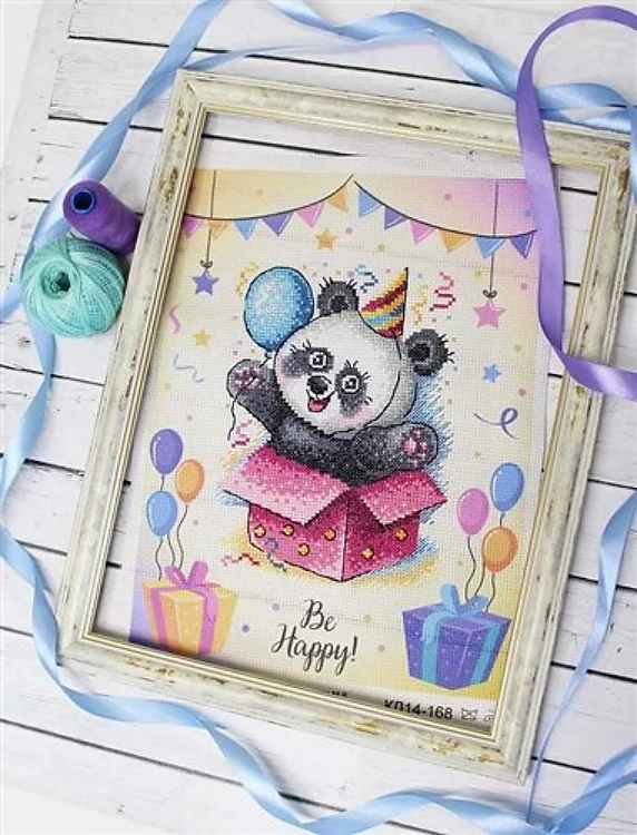 Cartoon Panda SM-598 Counted Cross-Stitch Kit