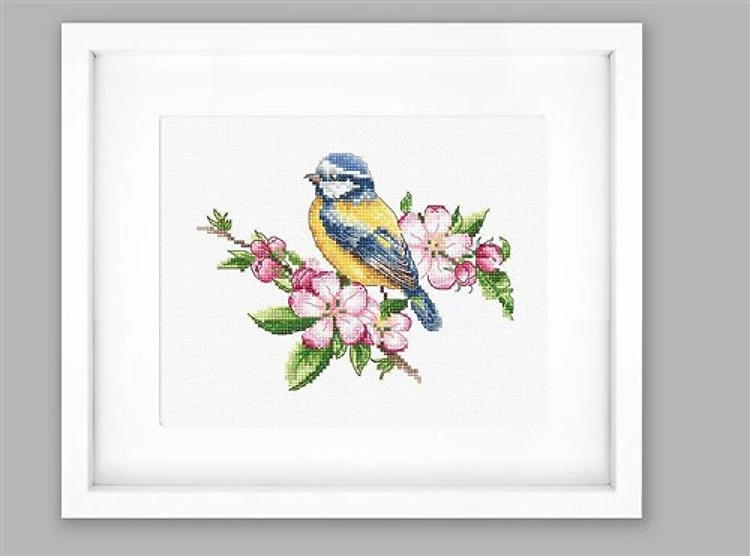 The blue tit B1195L Counted Cross-Stitch Kit